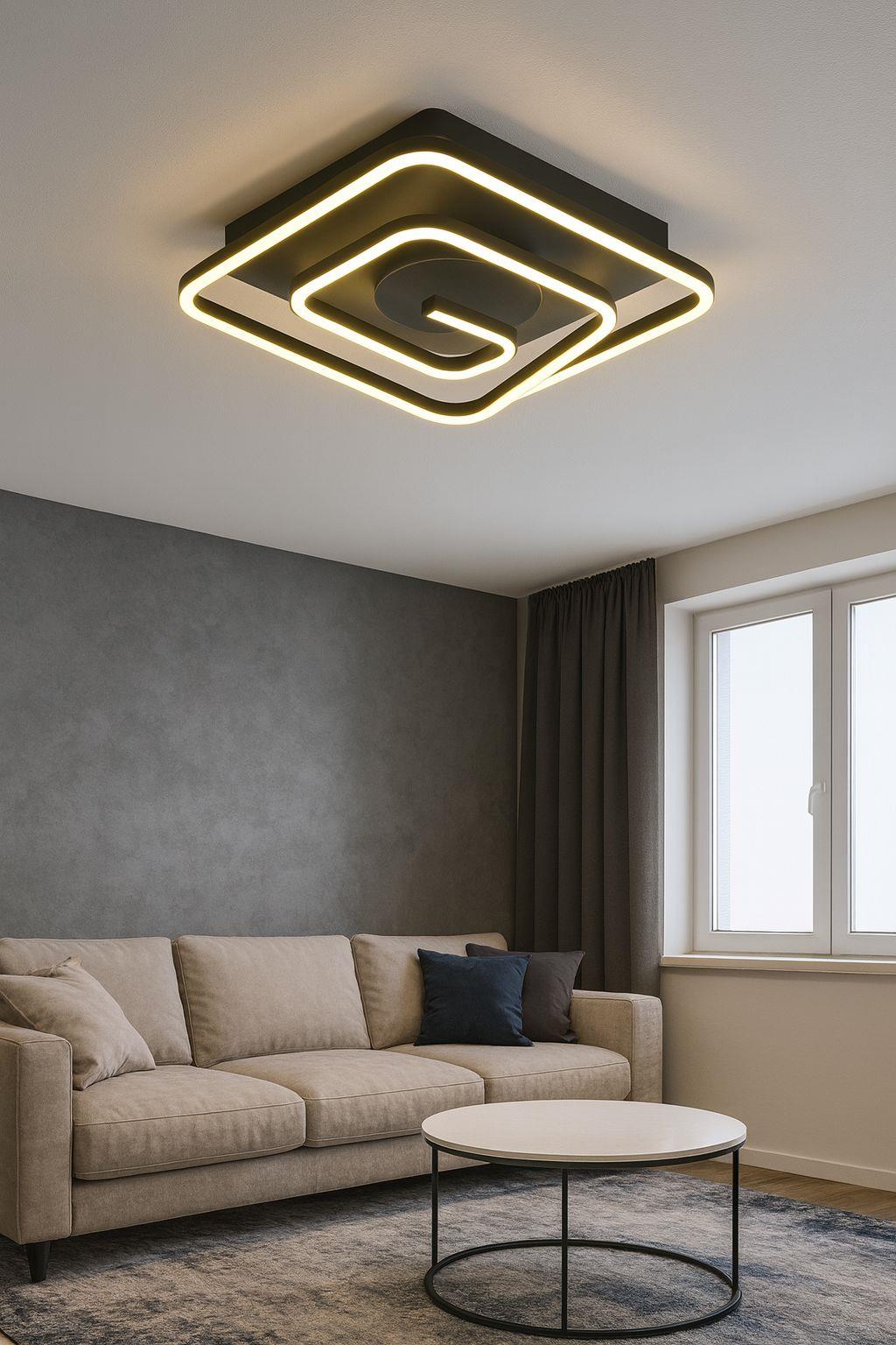 LEDLİ AVİZE LUMO PLOFONYER 40*40 SİYAH
