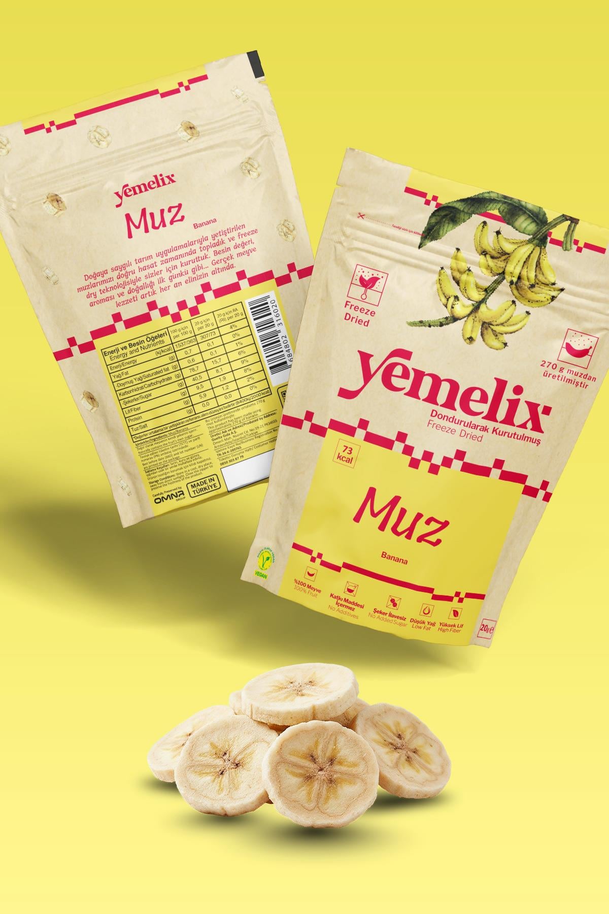 Freeze Dried Muz Kuru Meyve Cipsi - Dondurularak Kurutulmuş Muz 20G