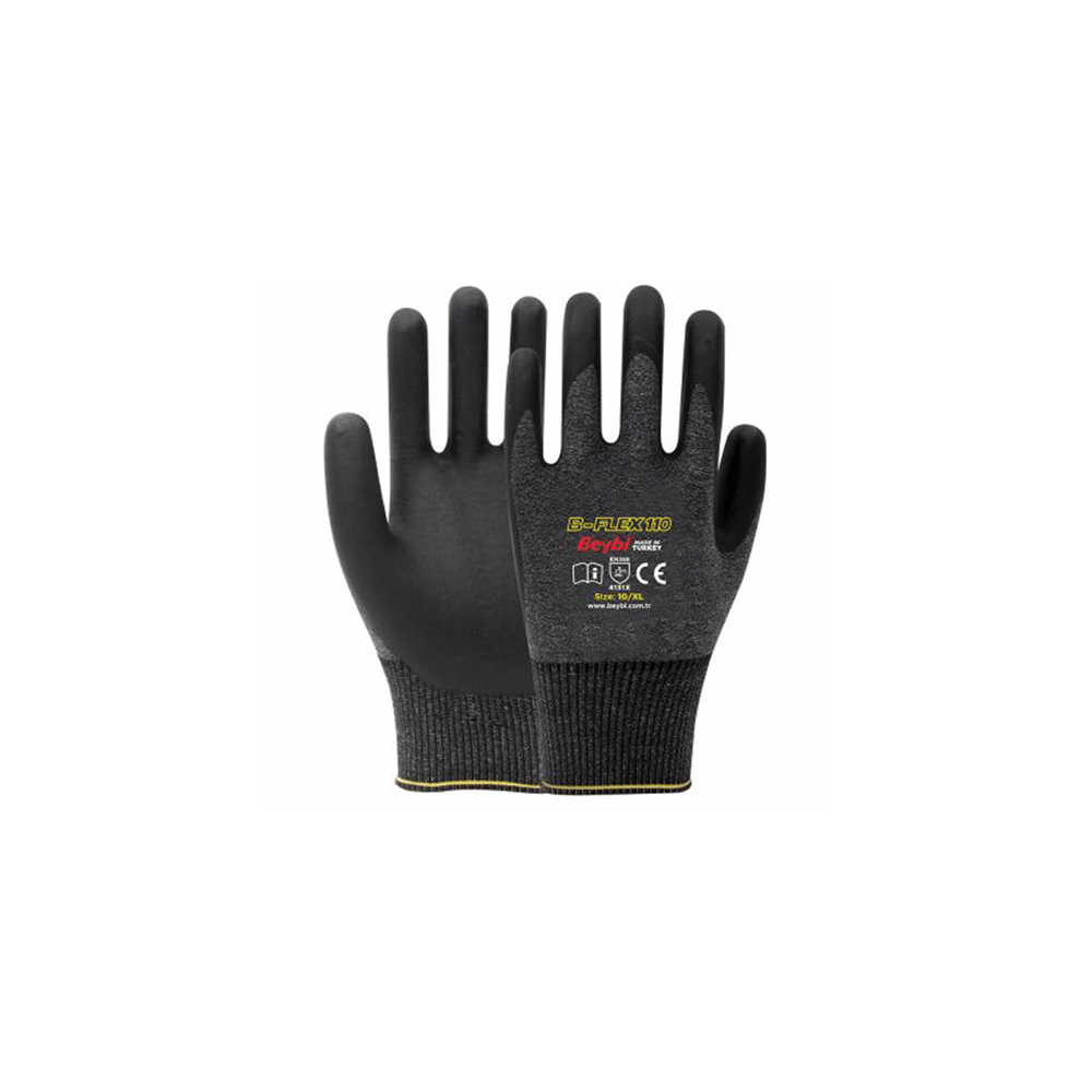 Beybi Köpük Kaplı Nitril Eldiven B-Flex 110 No:10