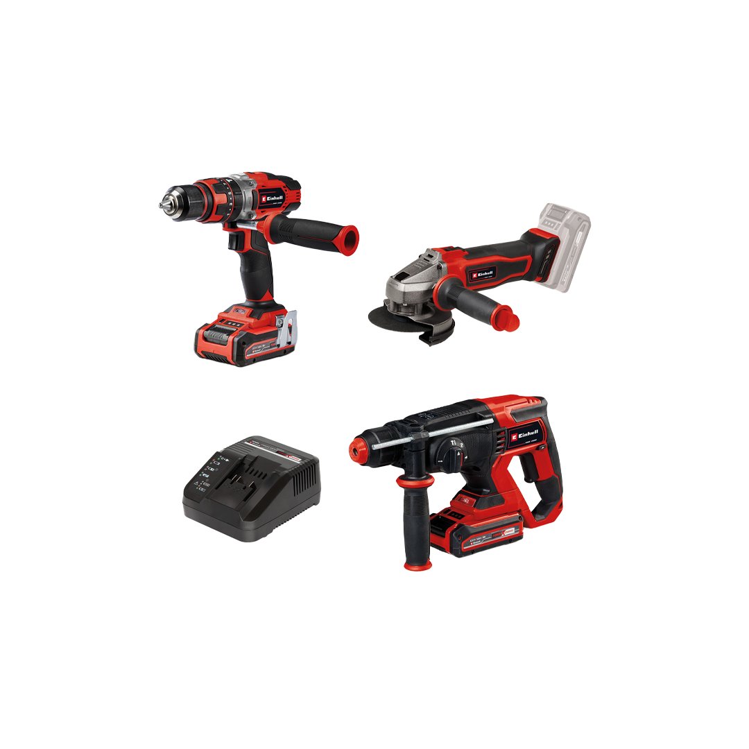 Einhell Akülü Alet Seti TE-TK 18/3 Li +2 (CD+AG+HD)