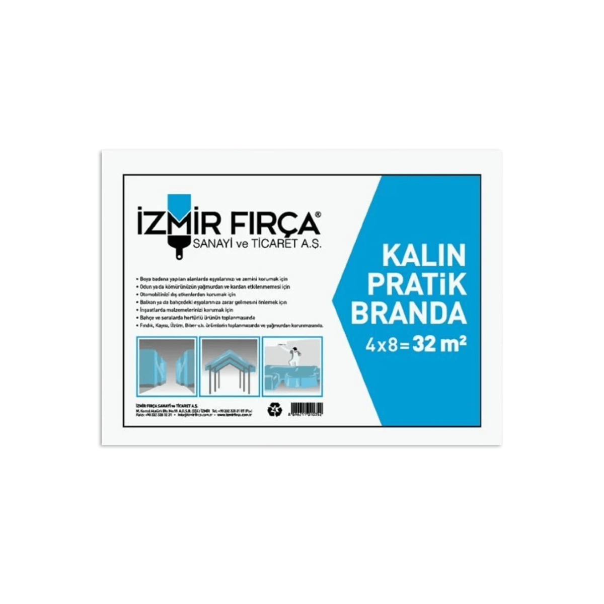 İzmir Kalın Pratik Branda 50 m2 Poşetli
