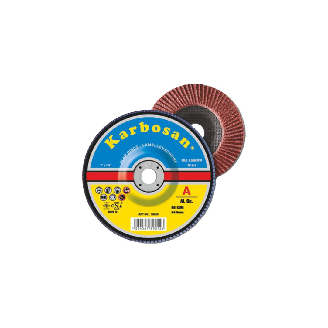 Karbosan Alümi Oksit Flap Disk Konik 60 Kum 180*22