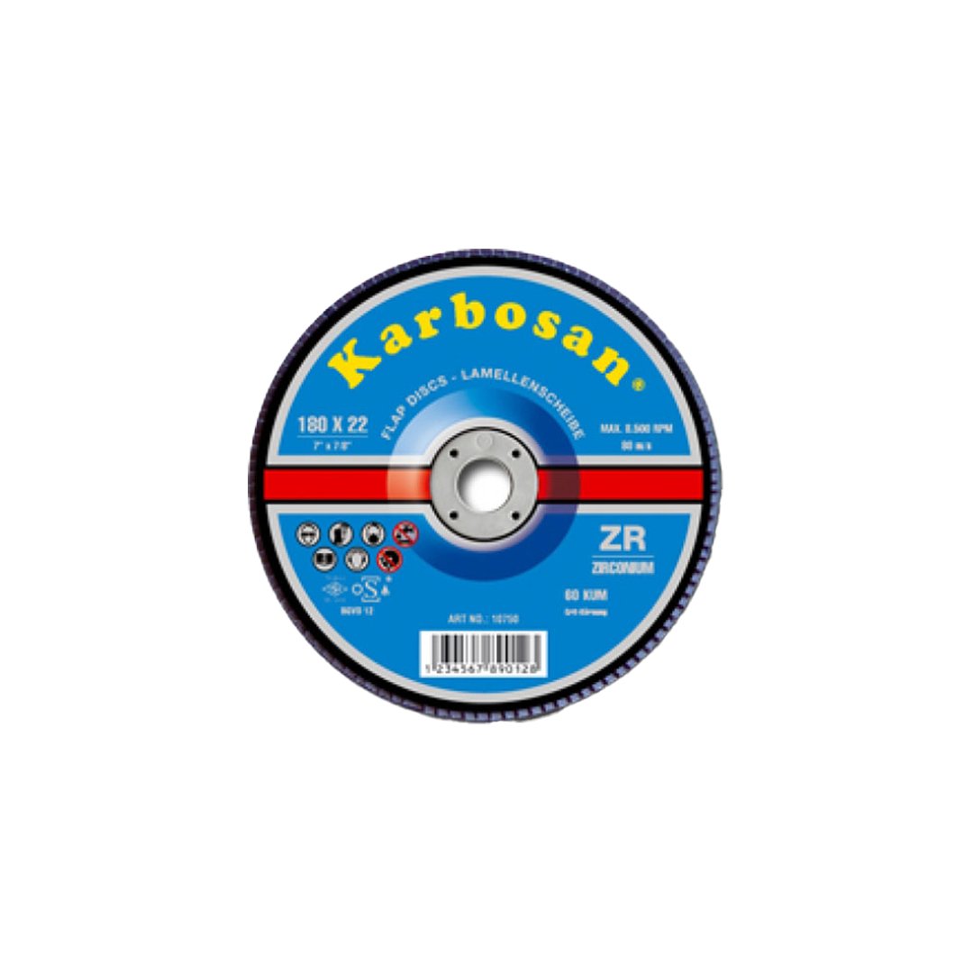 Karbosan Zirkonyum Flap Disk Konik 115*22 40 Kum
