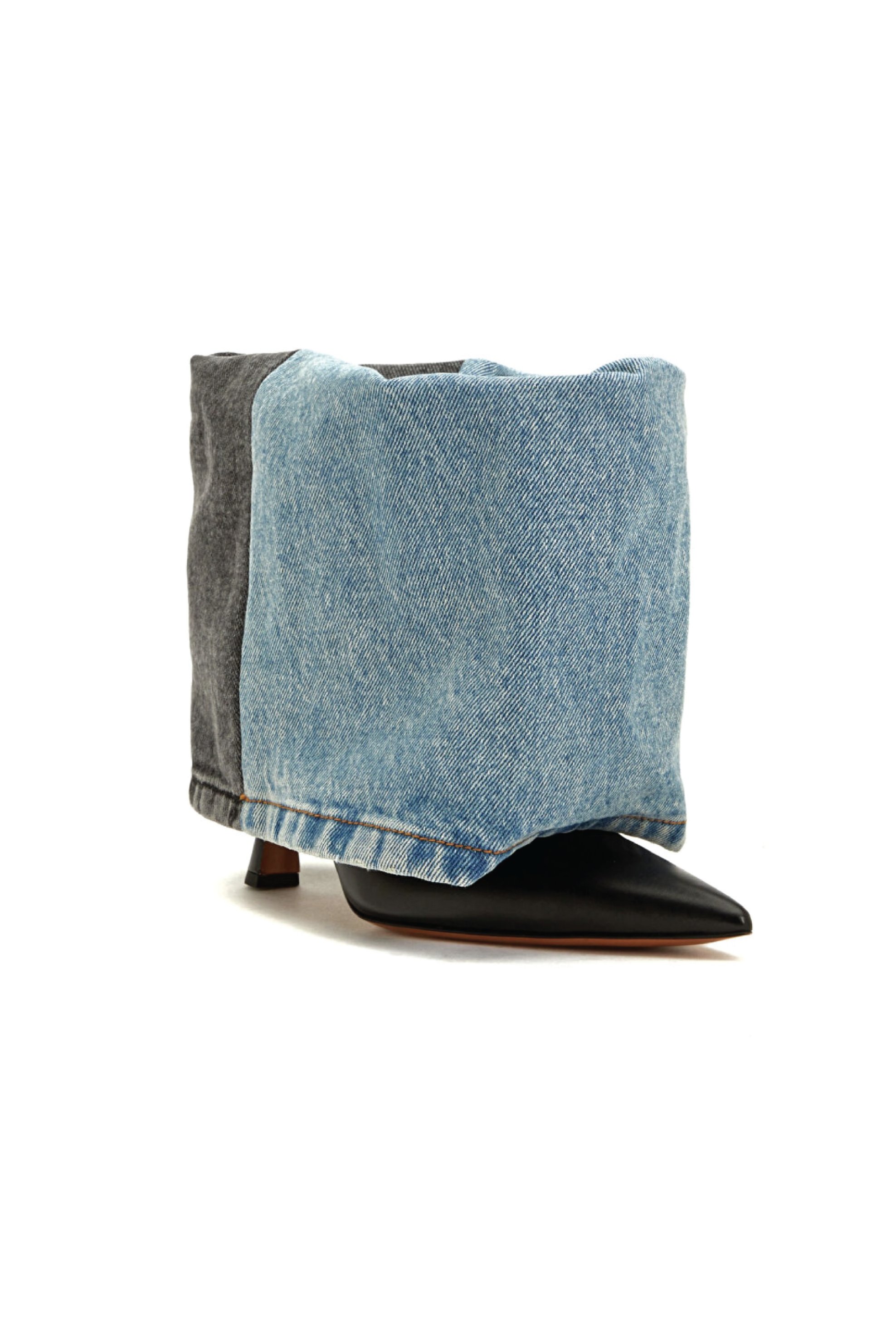 Loewe Siyah Mavi Denim Garnili Kadın Deri Bot Beden 41