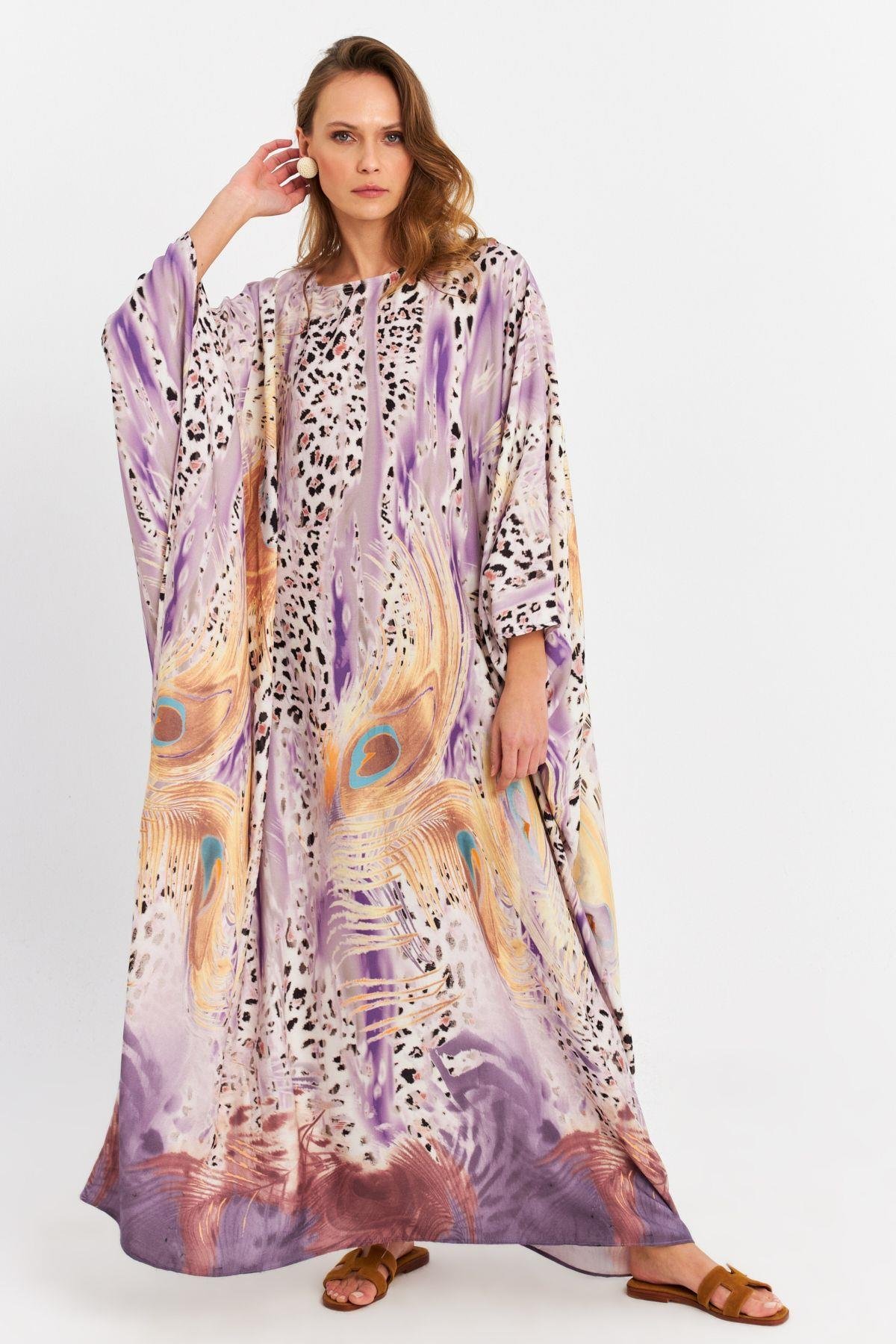 Kadın Multi İpek Kaftan Elbise MALO4010