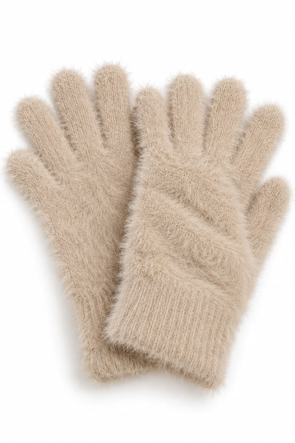 Bej Peluş Eldiven