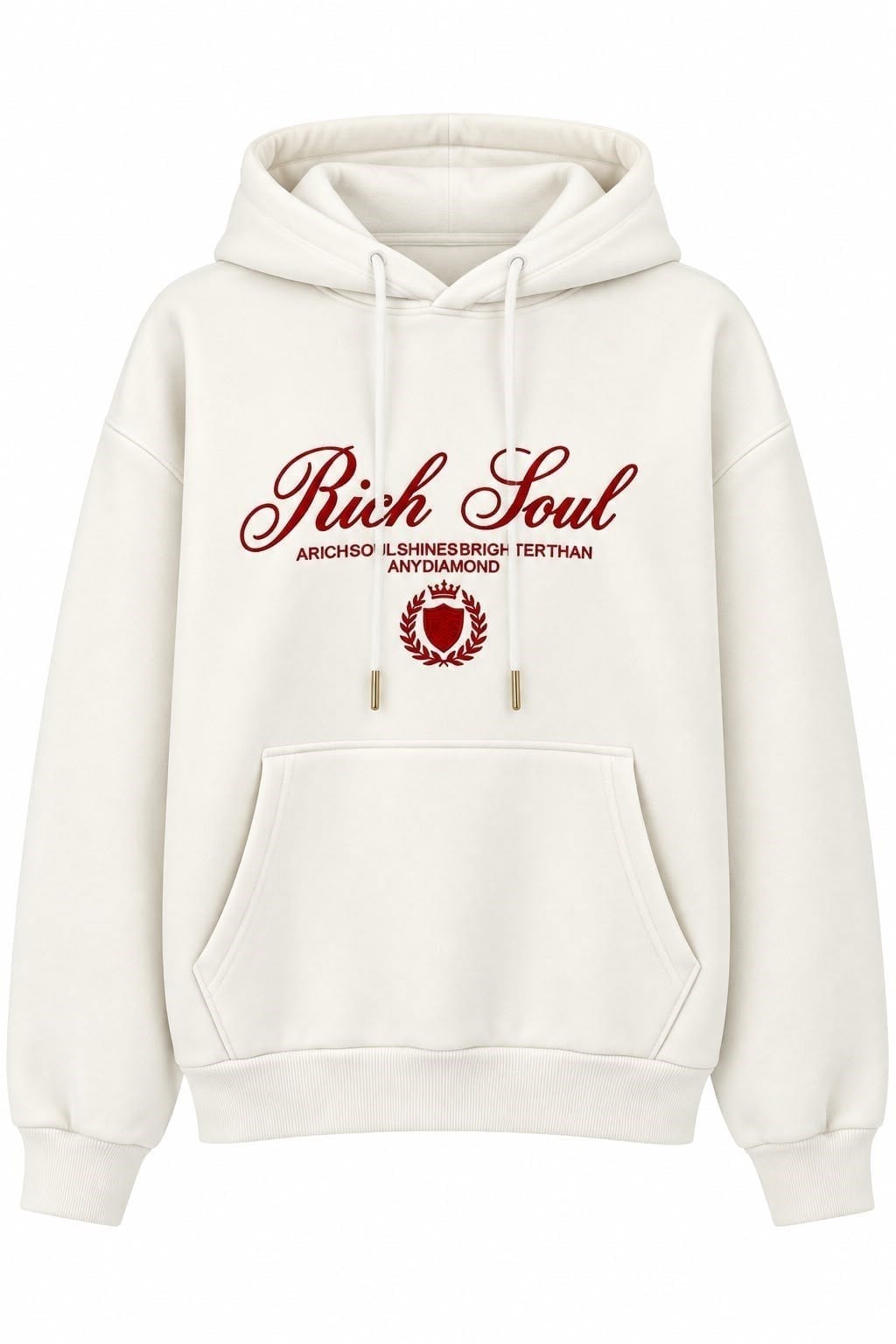 Beyaz Baskılı Oversize Kapüşonlu Sweatshirt