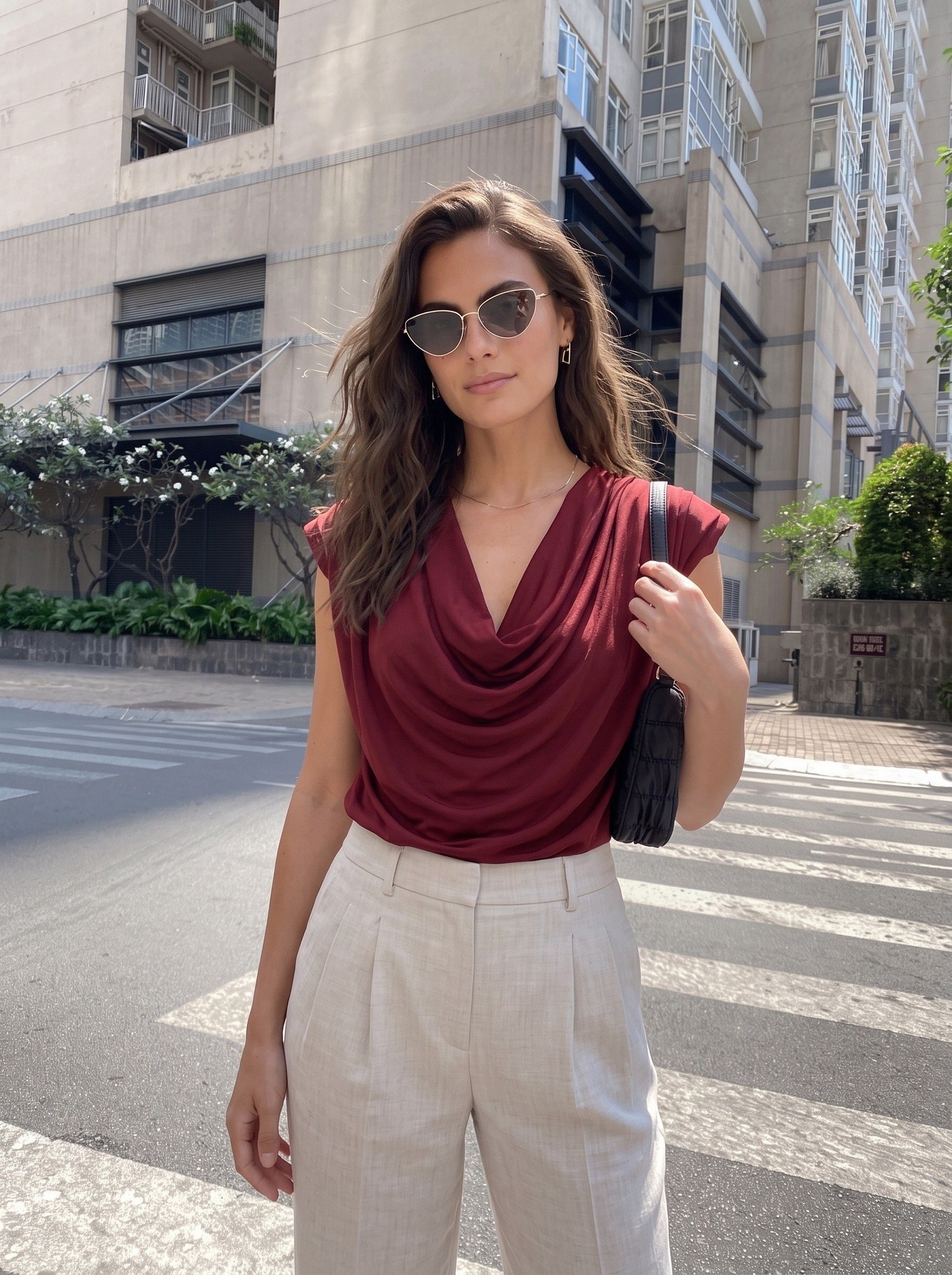 Bordo Vatkalı Degaje Yaka Bluz
