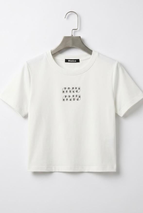 Ekru Bisiklet Yaka Crop Bluz