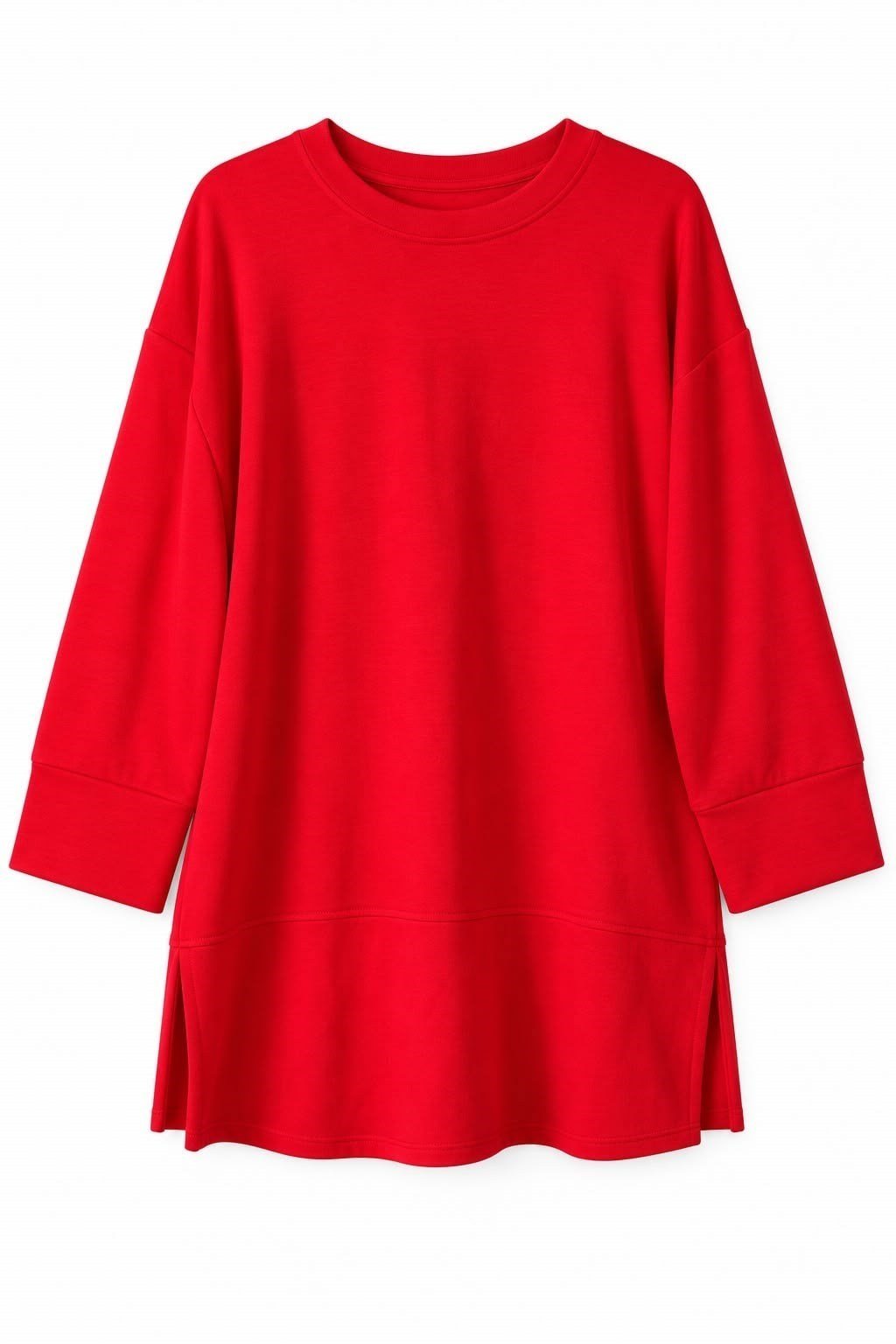 Kırmızı Oversize Manşet Detaylı Tunik