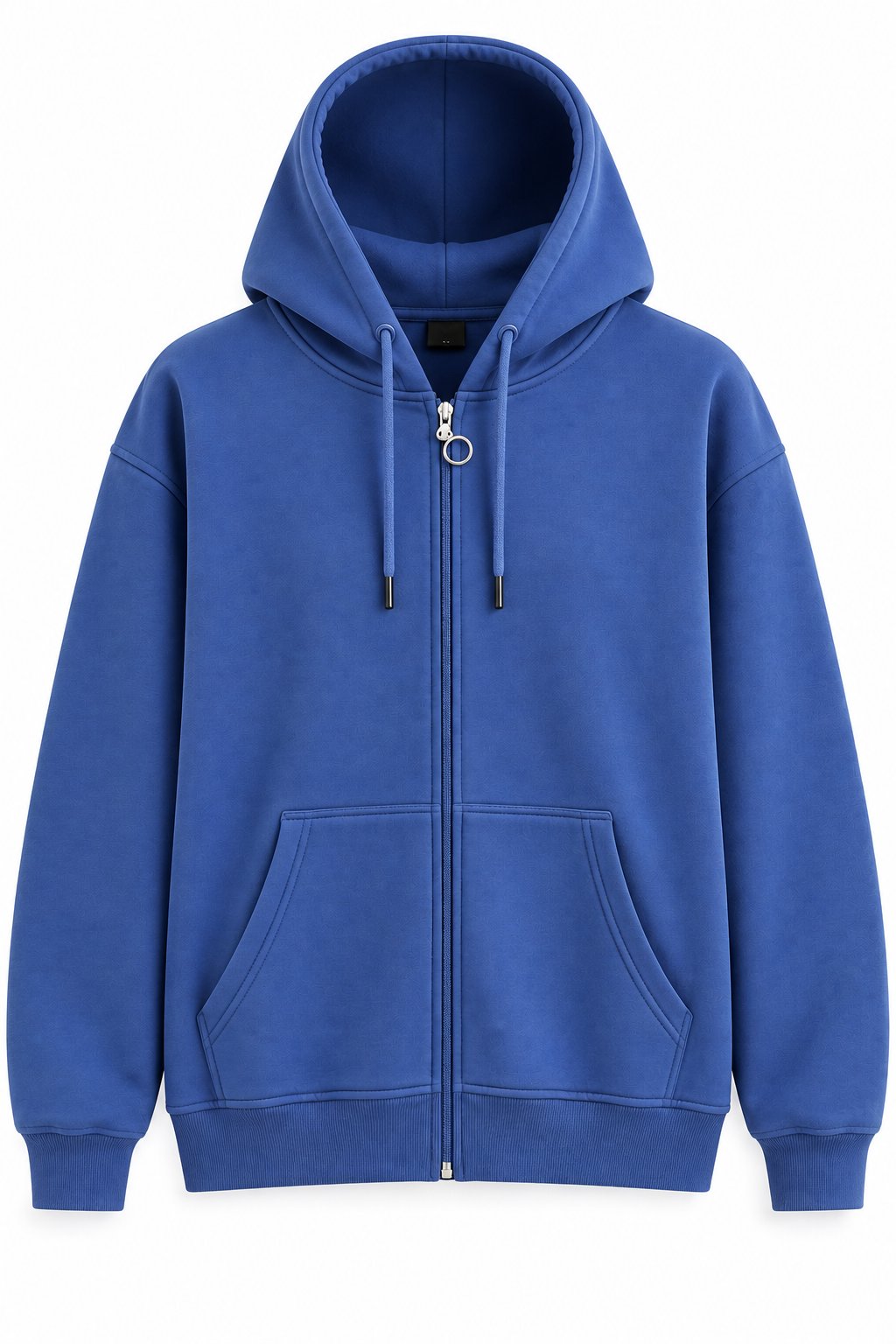 Lacivert Fermuarlı Oversize Şardonlu Sweatshirt