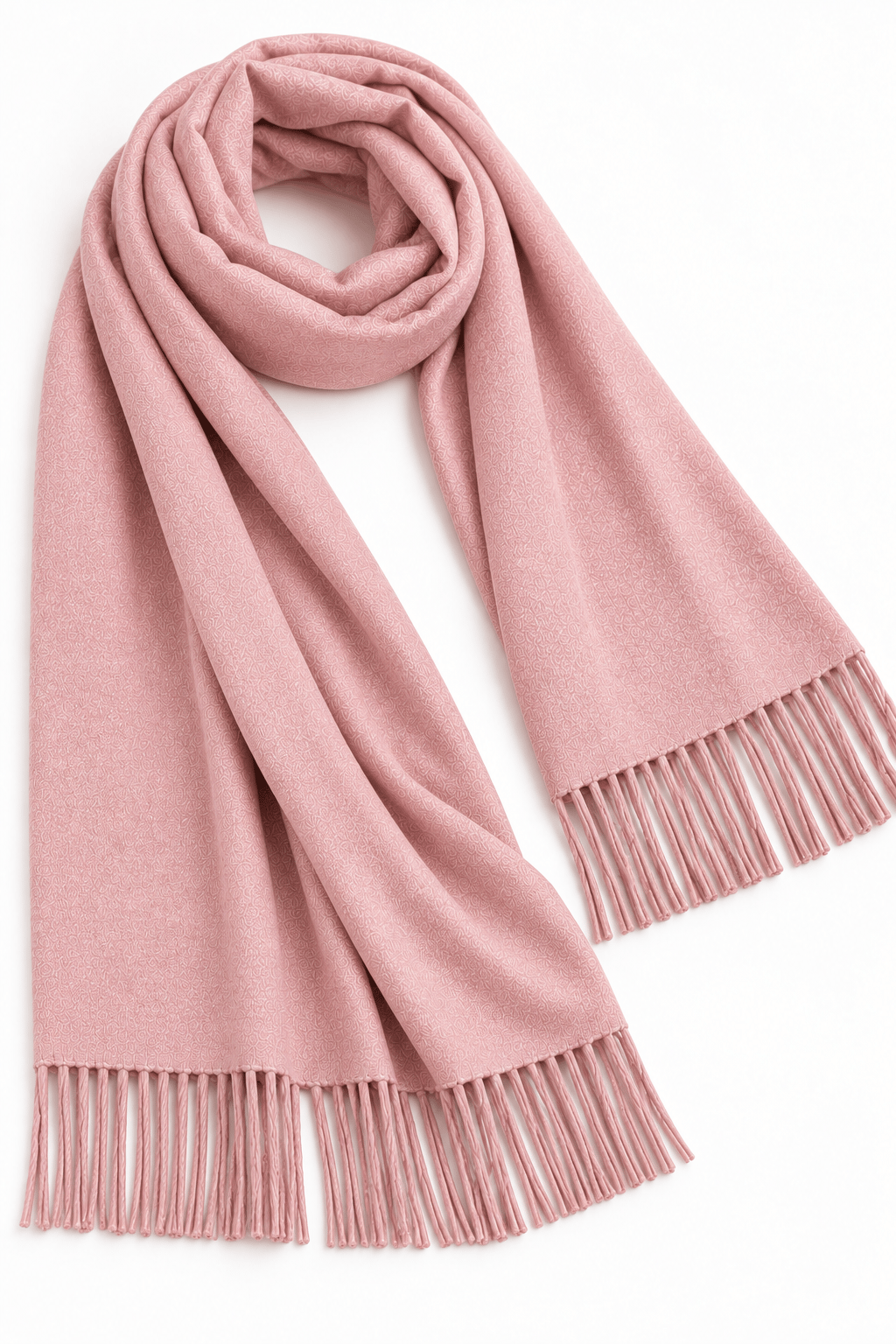Pembe Püsküllü Buklet Şal