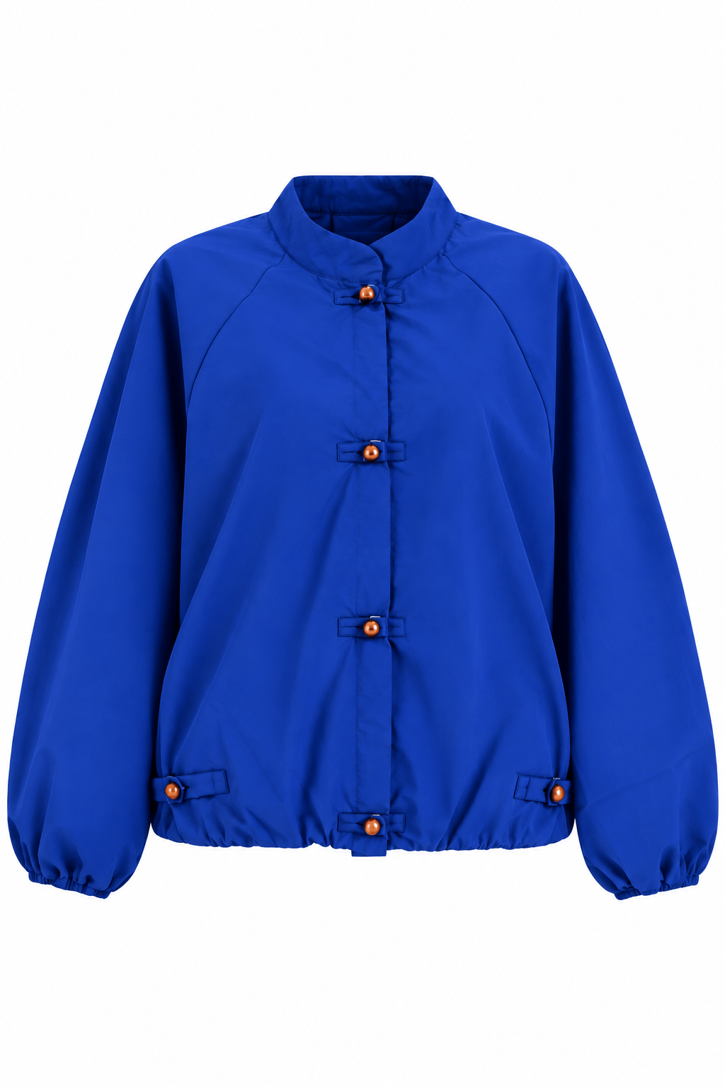 Saks Mavisi Düğmeli Paraşüt Ceket