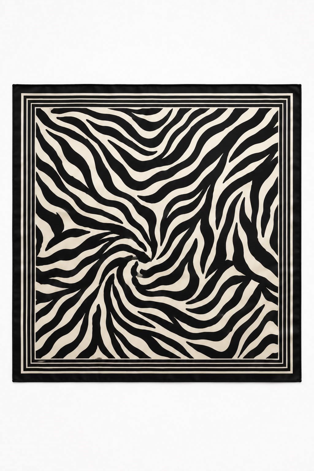 Siyah Beyaz Zebra Desenli Şal