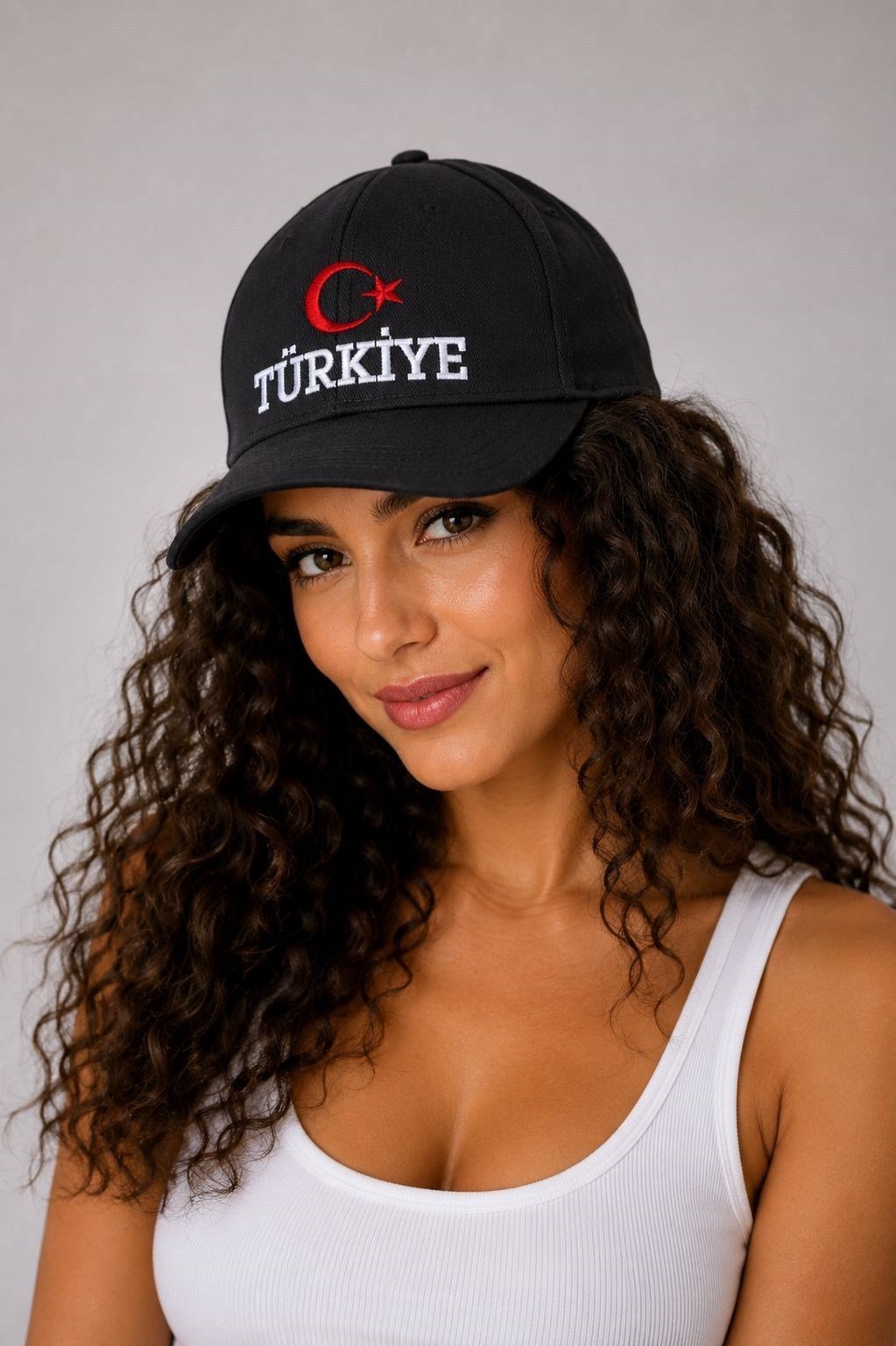 Siyah Türkiye Baskılı Kot Şapka