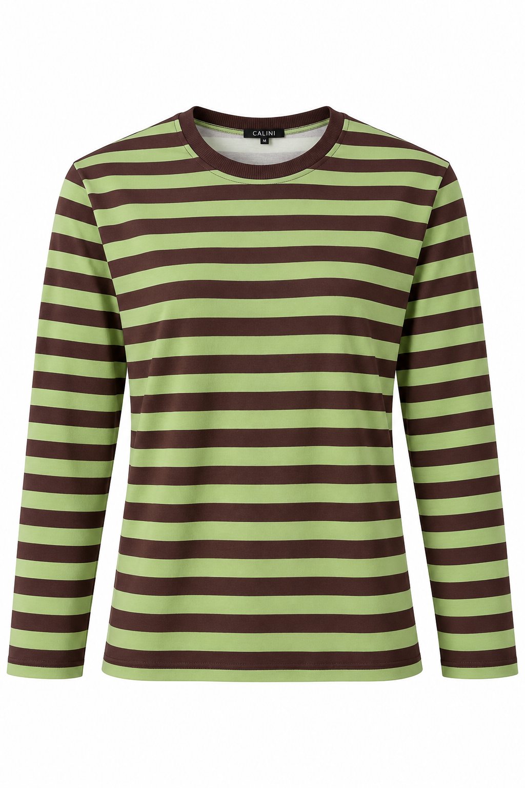 Yeşil Çizgi Desenli Sweatshirt