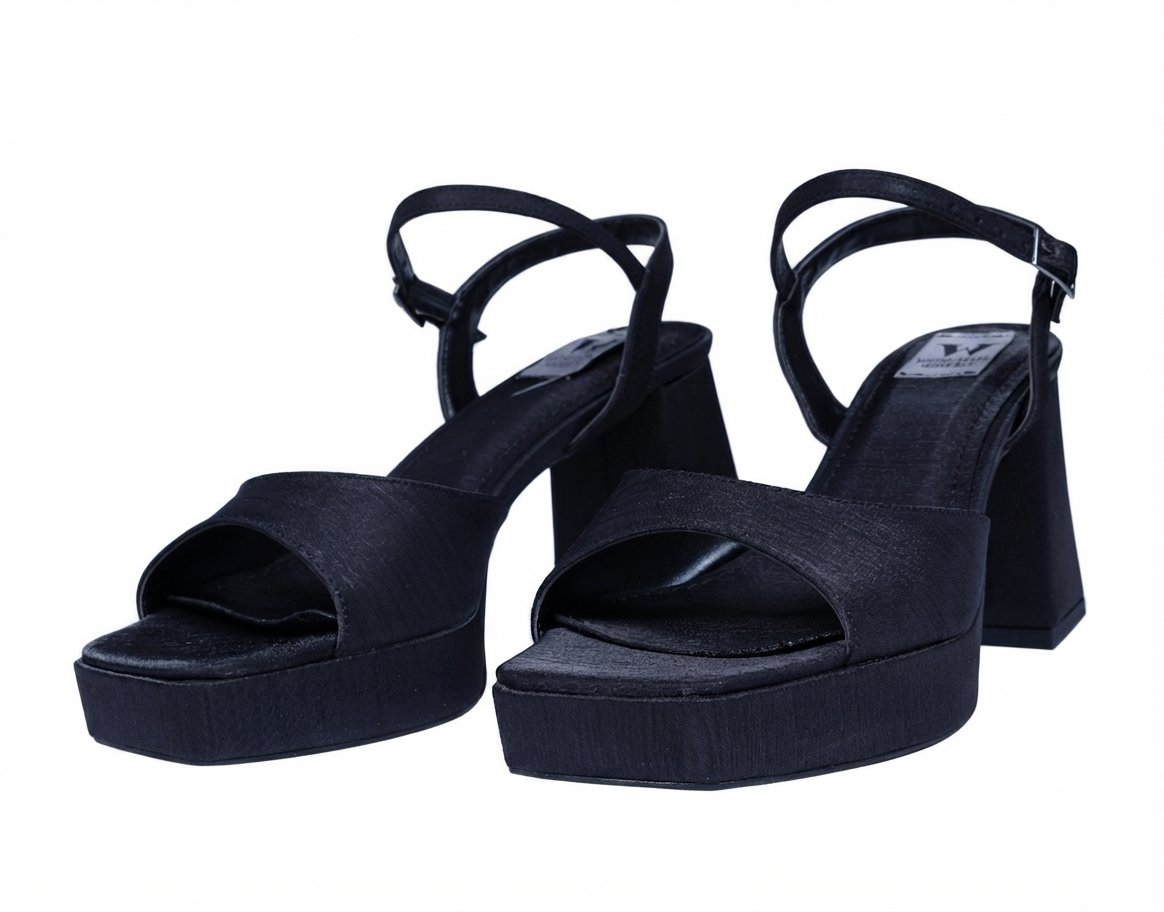 Kadın Siyah Renkli Dolgu Topuklu Abiye Ayakkabı 7,5 cm Platform Topuk