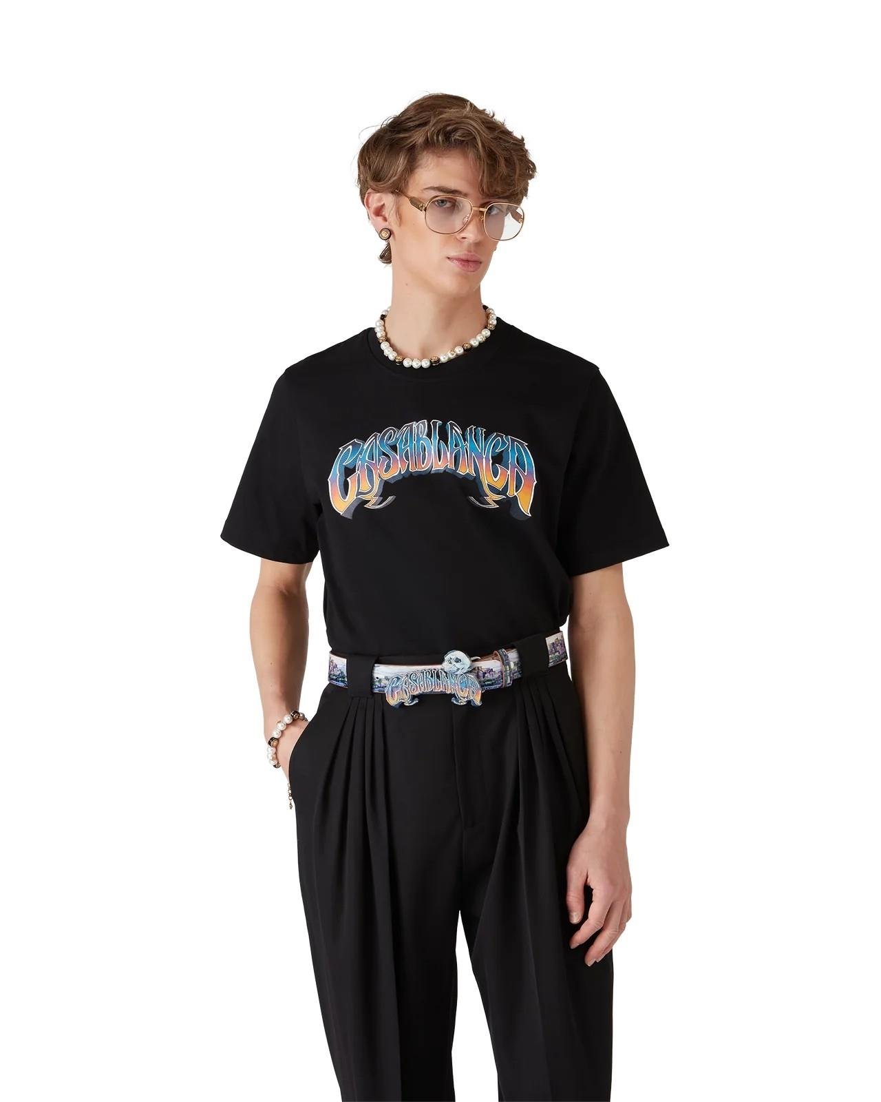 Casablanca Gradient Gothic Short Sleeve T‑Shirt Black