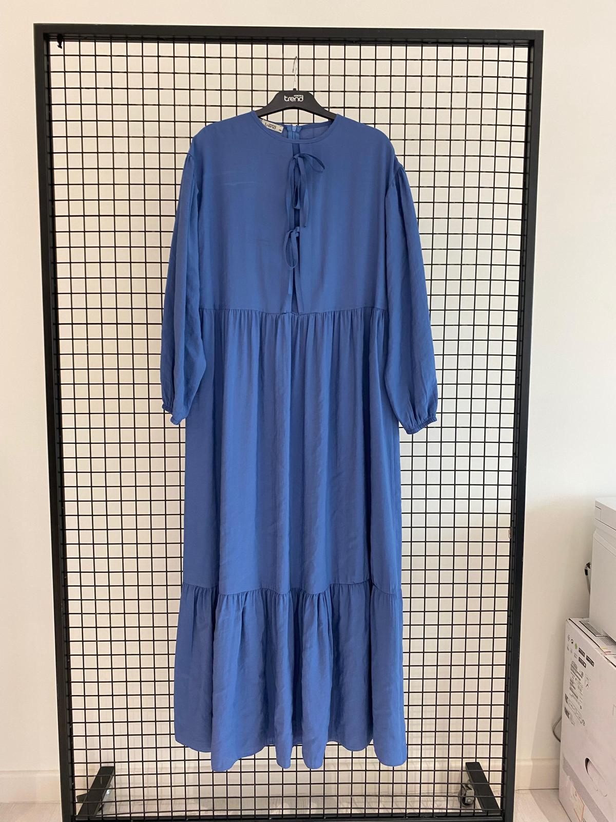 Armine Trend Minik Kurdele Detaylı Elbise İndigo 25YT954