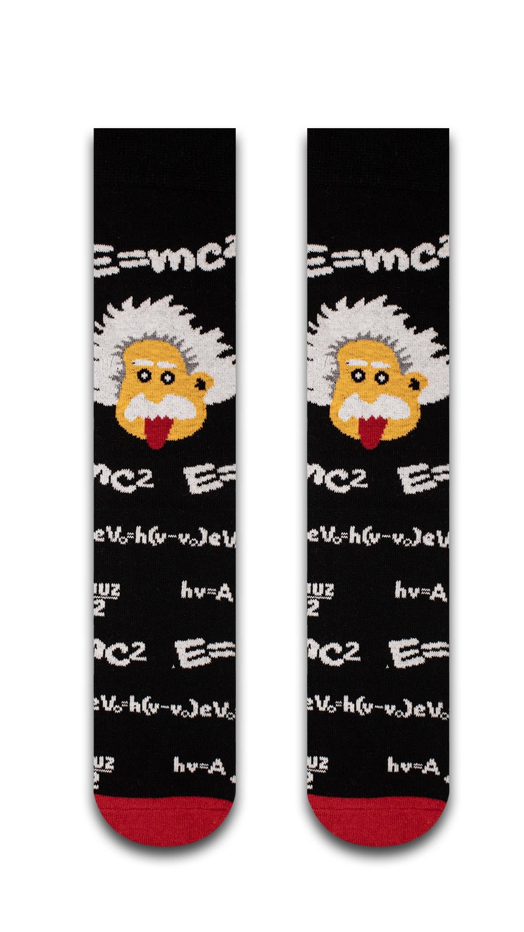 Albert Einstein Renkli Unisex Çorap