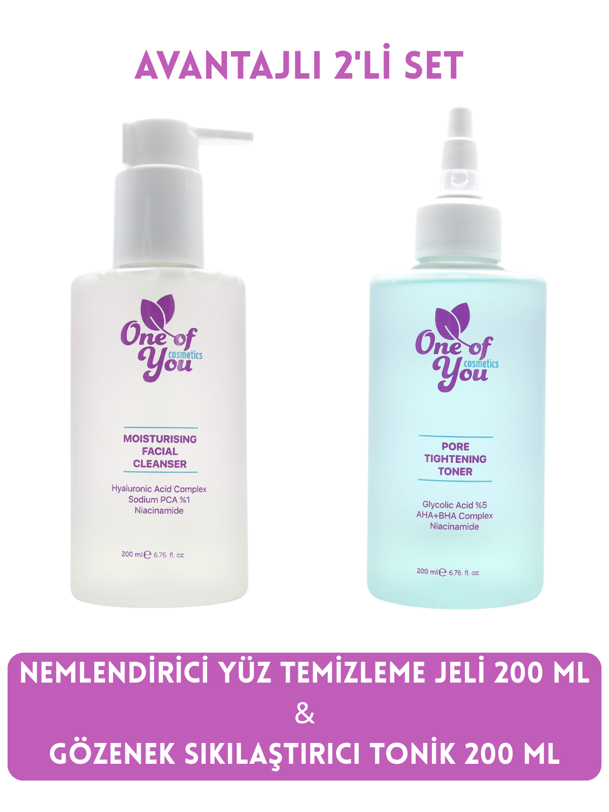 PORE TIGHTENING TONER 200 ML & MOISTURISING FACIAL CLEANSER 200 ML 2'Lİ SET
