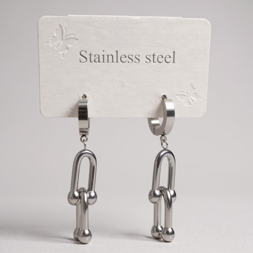 Çelik Silver Marka Model Sallantılı Küpe