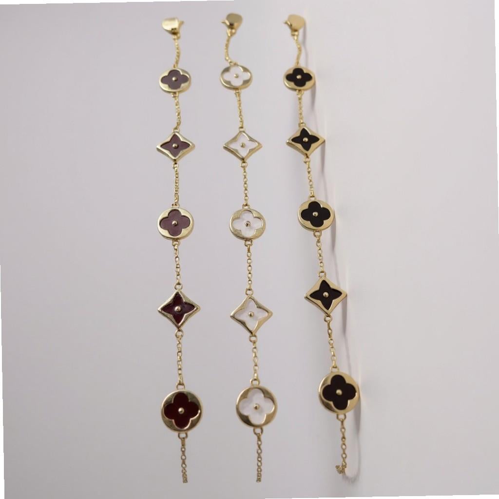 VIP Kalite Gold Yonca Model Bileklik