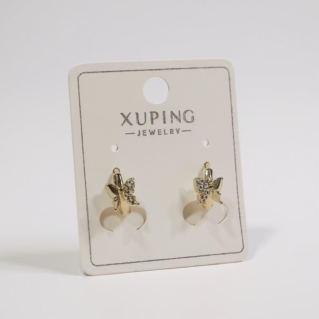 Xuping Gold Taşlı Kelebek Model Küçük Halka Küpe