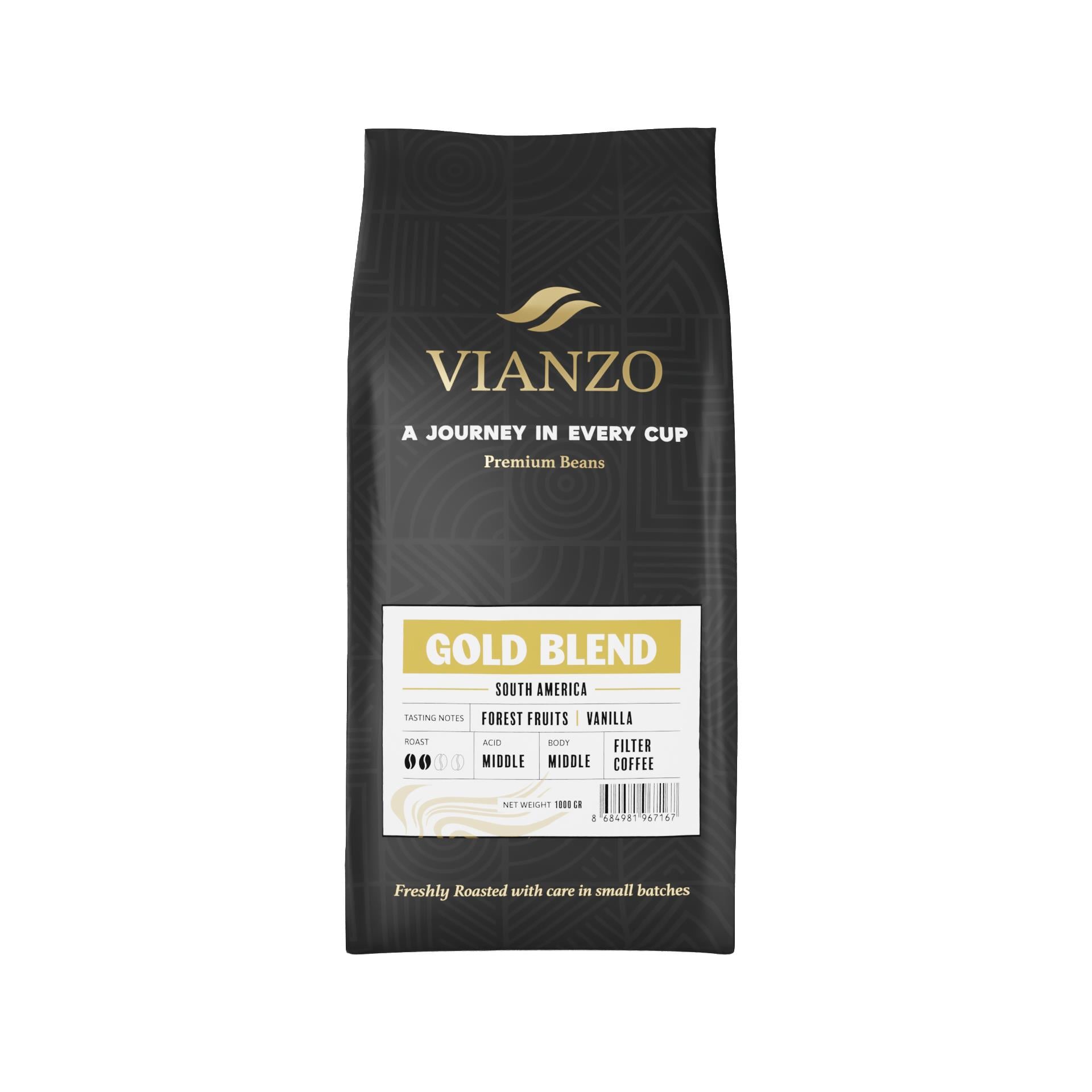 Vianzo Gold Blend Filtre Çekirdek Kahve, %100 Arabica 1000 g