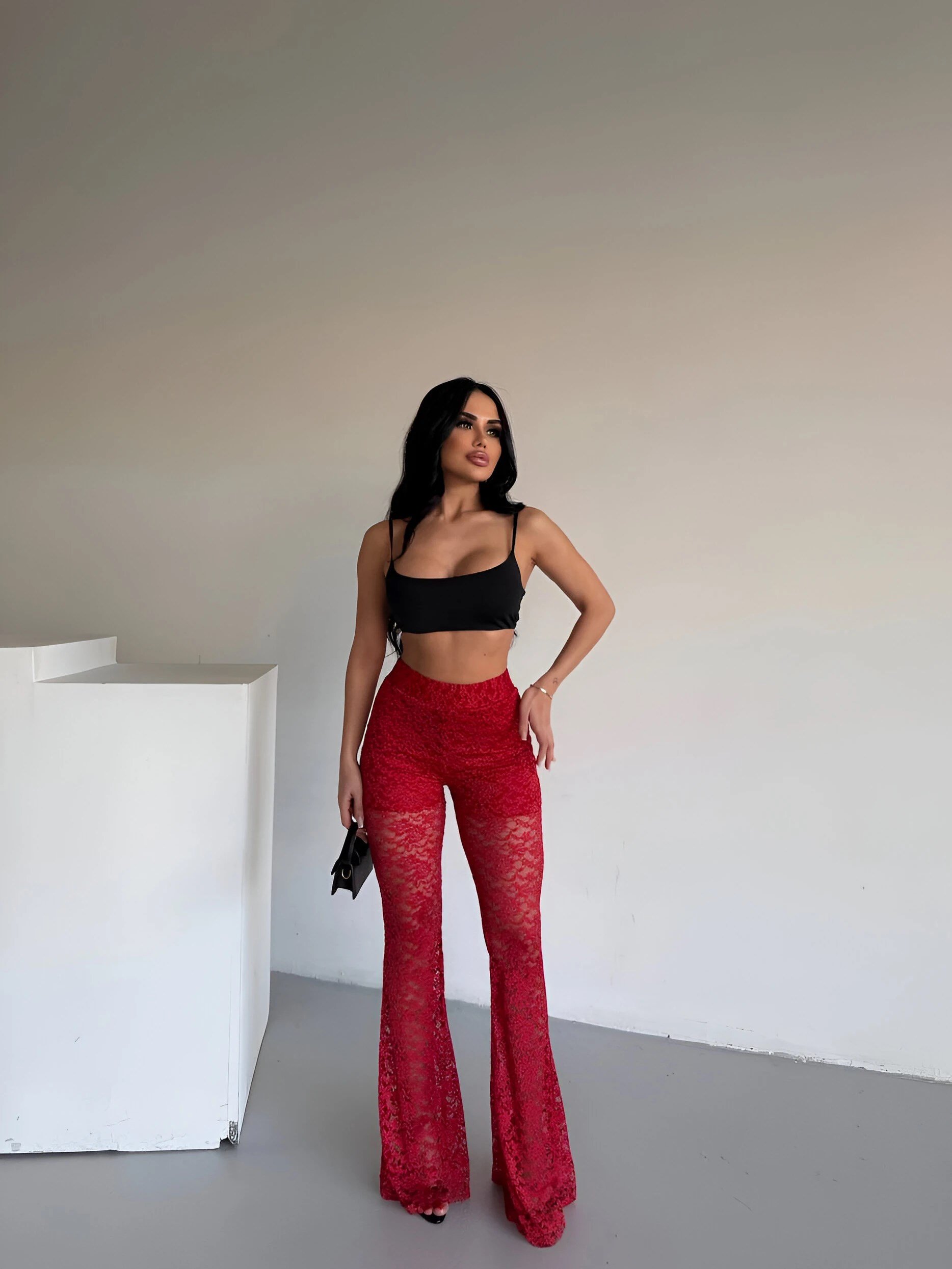 LACE KABARTMALI İSPANYOL PAÇA PANTOLON