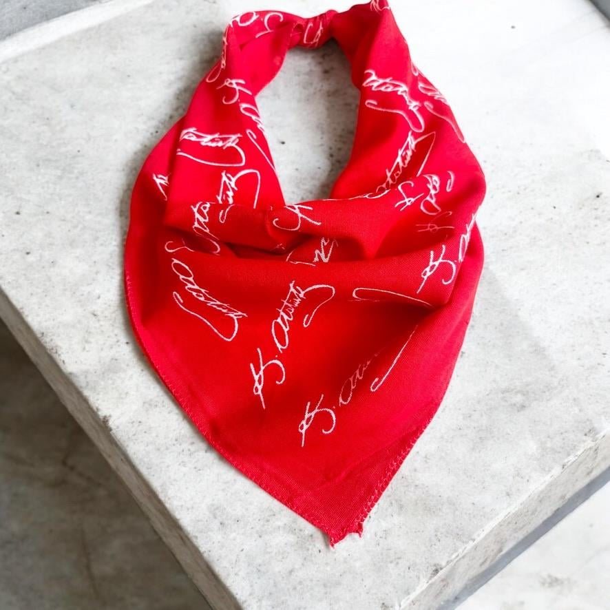 Atatürk Imzalı Kırmızı Renk Unisex Cotton Bandana 