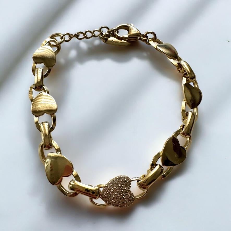 Çelik Gold Renk İç İçe Geçmeli Bileklik