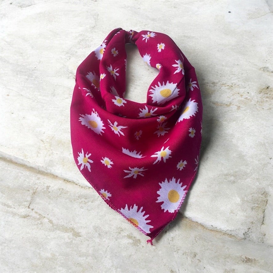 Kırmızı Renk Güneş desenli %100 Koton Bandana