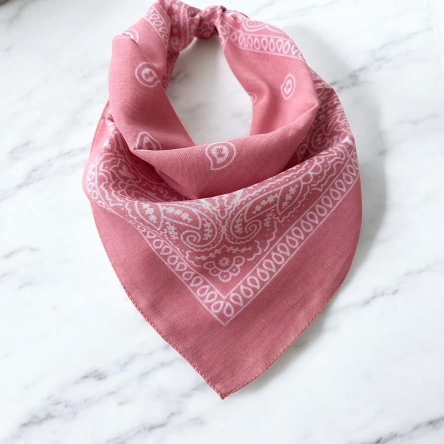 Pudra Renk Etnik Desenli %100 Koton Bandana