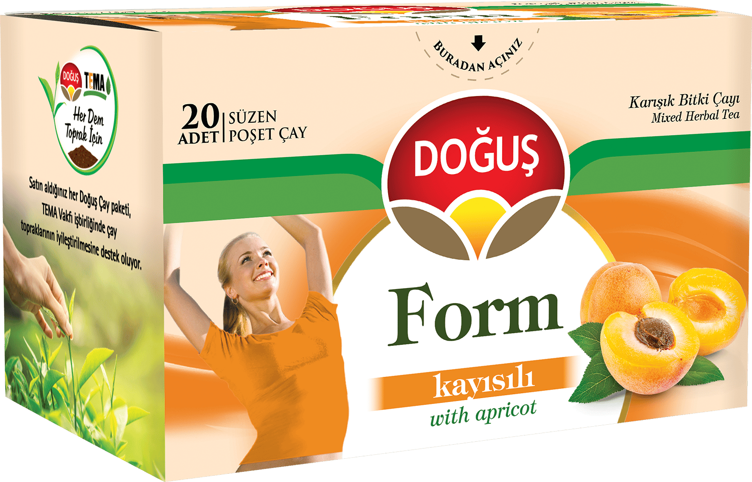 Doğuş Kayısılı Form Çayı Süzen Poşet 20X2Gr 12Li