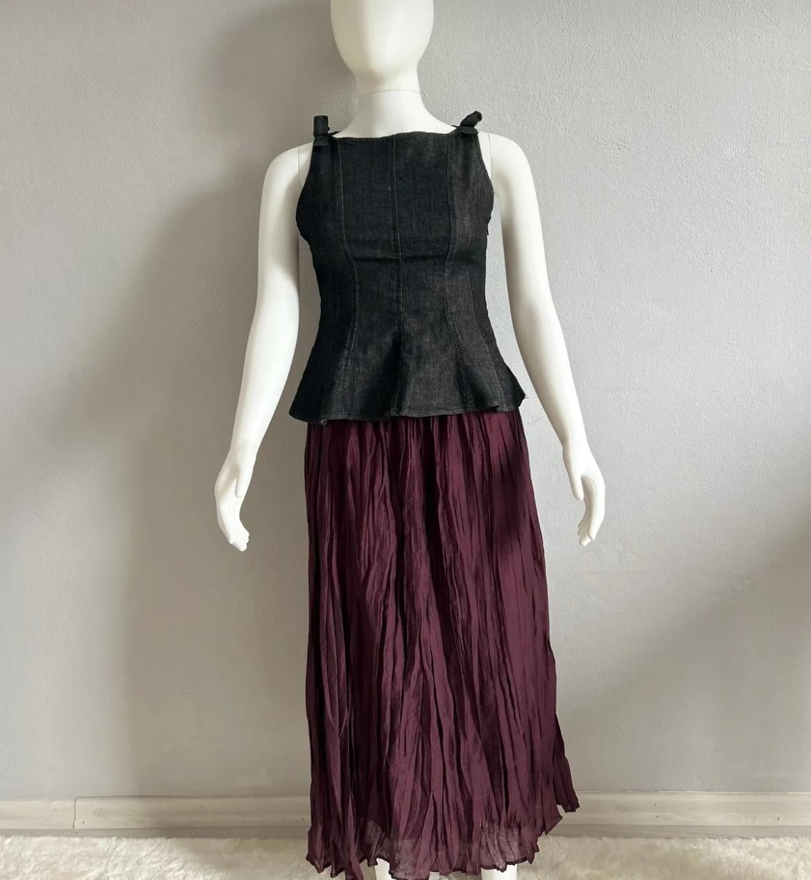 Kırışık Kraşlı Vual Bordo Etek