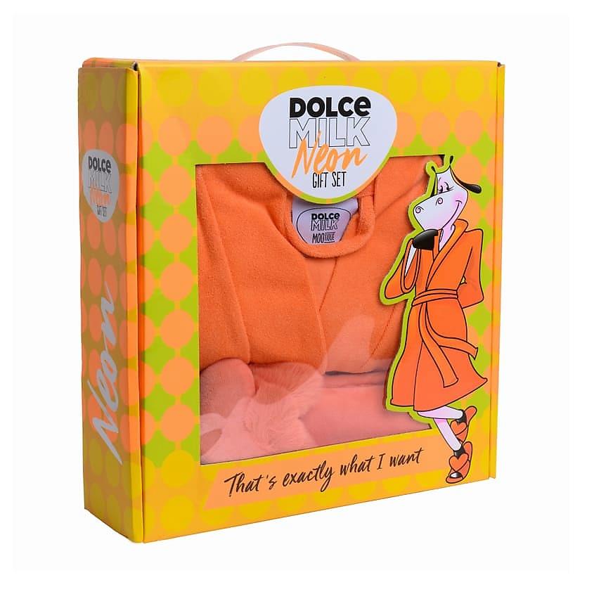 Set 232 (Slippers orange neon + robe) box