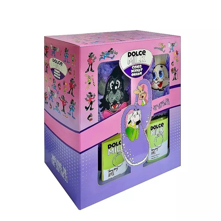 s/m Set 295 (slippers + liquid soap Paradise apple. 300 ml. + g.d.d. Paradise apple. 300 ml) box Well, pog