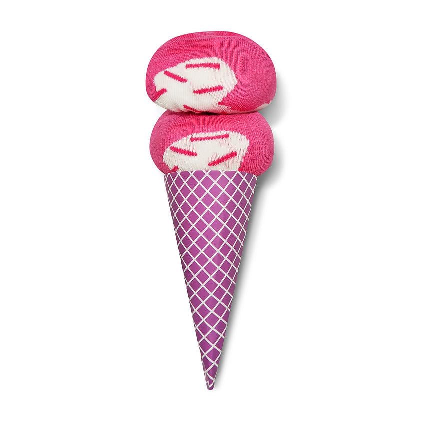 Women's socks ice cream, size 36-39 color white/pink