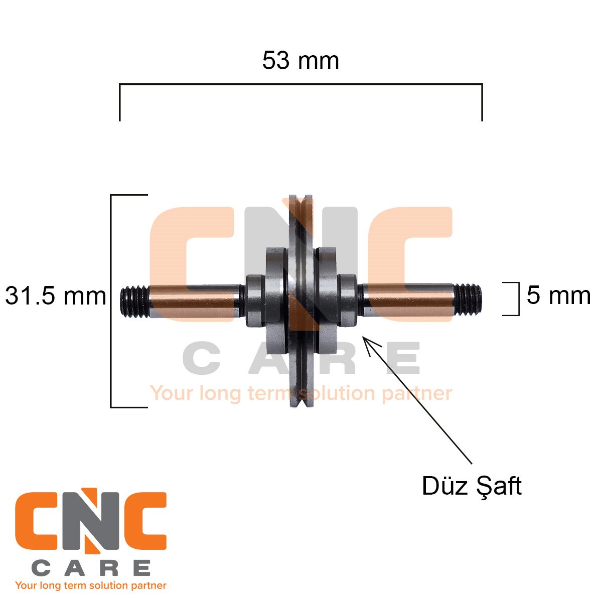 CNC CAREÇap: 32 Boy: 53 Çift Taraftan Düz Milli Makara (Çaplı)153.02.128