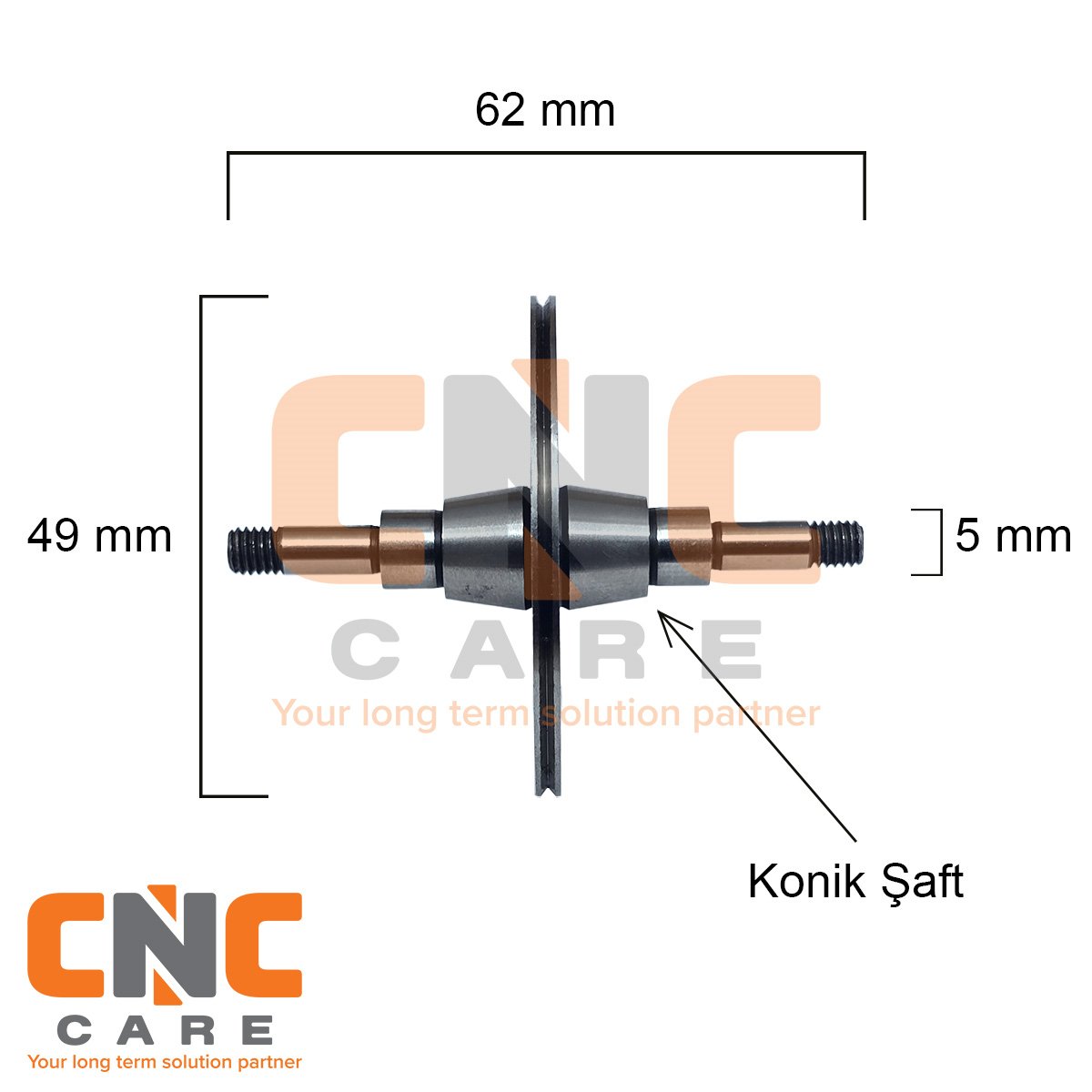 CNC CAREÇap: 49 Boy: 62 Çift Taraftan Konik Milli Makara153.02.115
