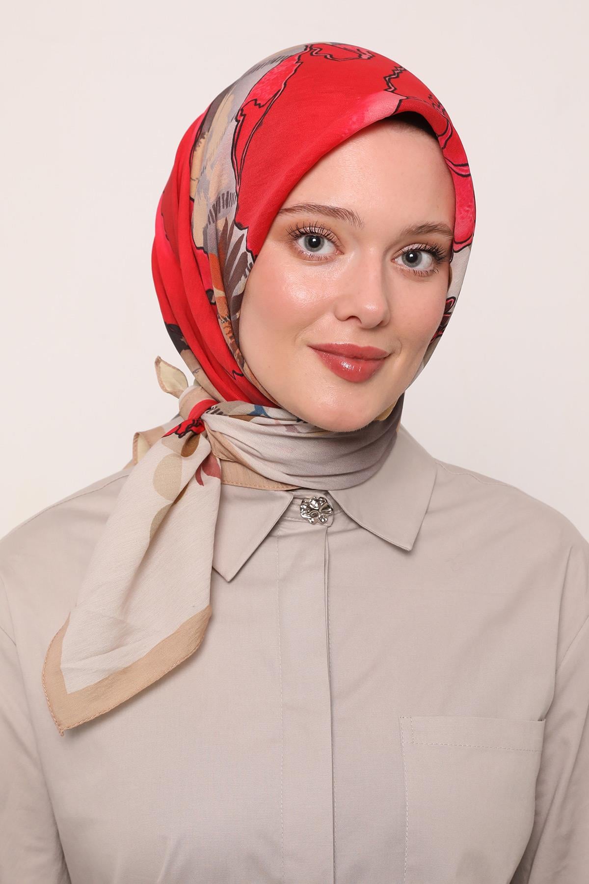 Flora Eşarp | Bej Işıltısı