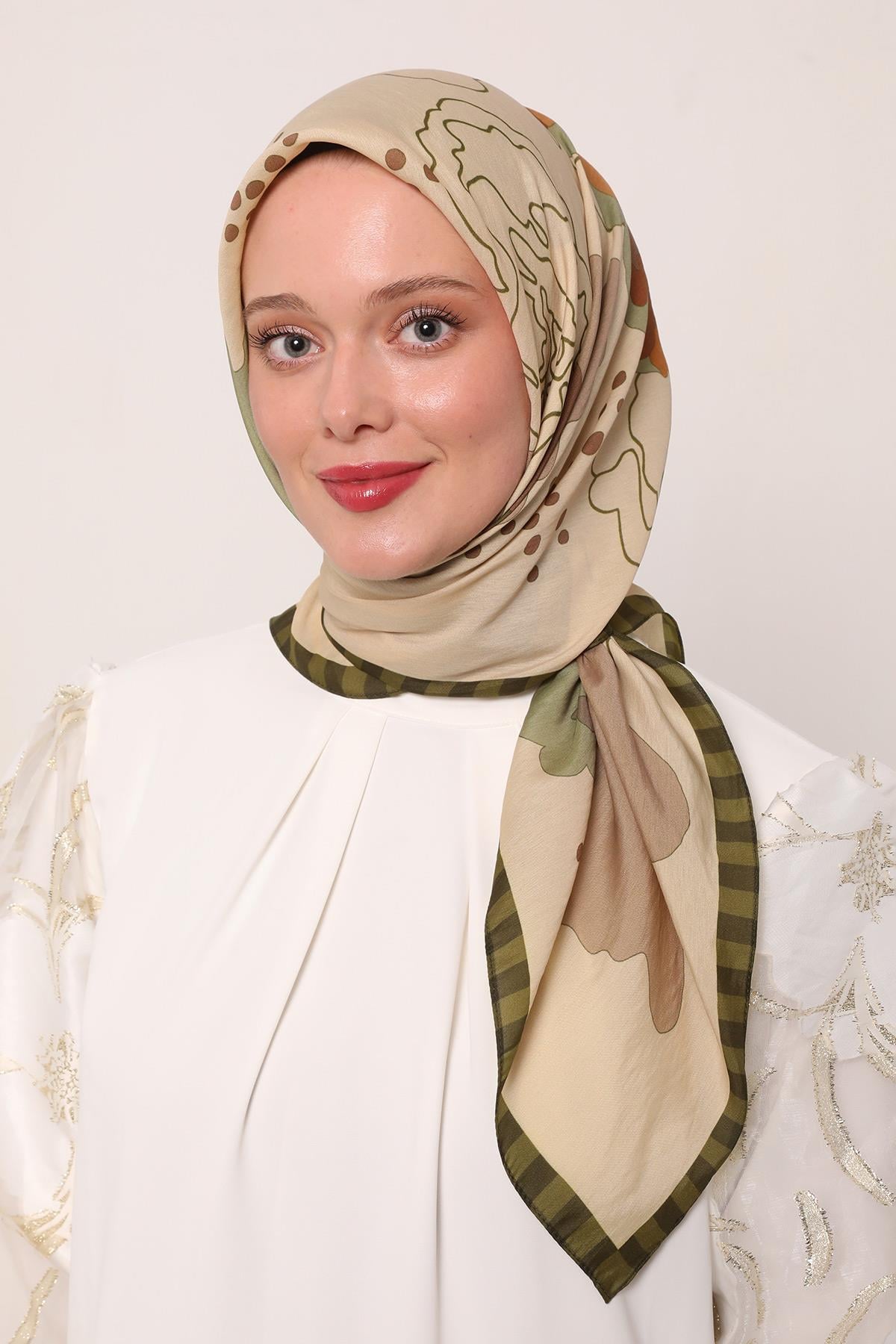 Flora Eşarp | Bej Işıltısı