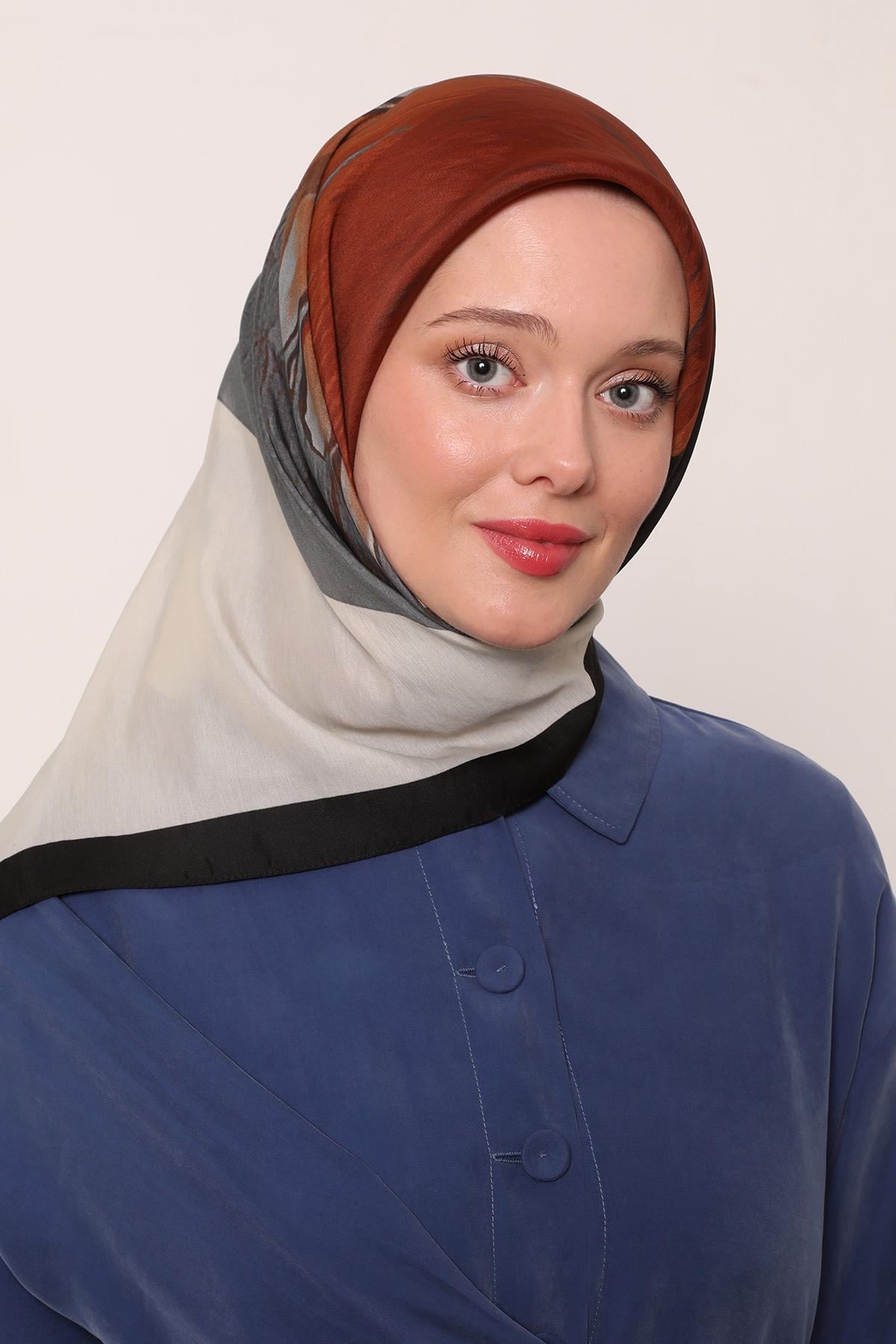 Floral Eşarp | Ayaz Siyahı