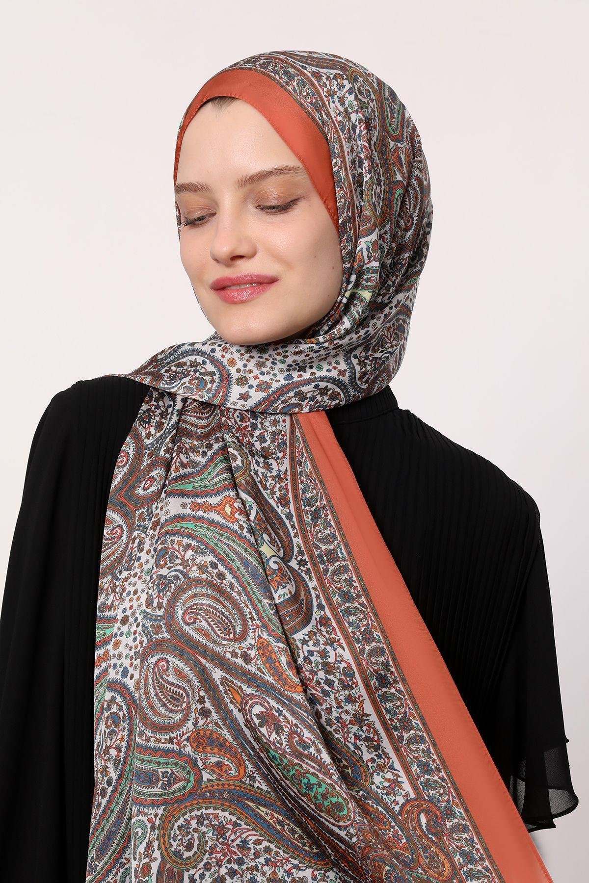 Hint İpeği Şal Turuncu