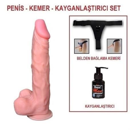 Belden Bağlamalı Penisler21 cm Belden Bağlamalı Gerçekçi Dildo Penis SetLilituShop
