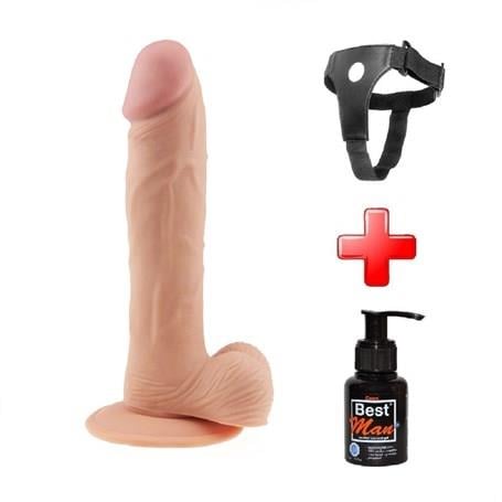 Belden Bağlamalı Penisler22 cm Belden Bağlamalı Gerçekçi Çift Katmanlı Silikon PenisLilituShop