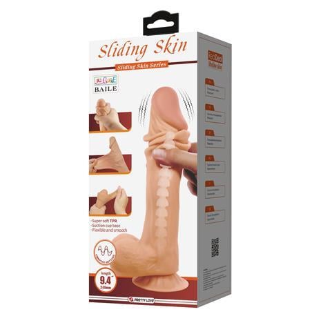 Realistik Penisler24 cm Kıkırdaklı Çift Katmanlı Gerçekçi Titreşimli Dildo Vibratör PenisLilituShop