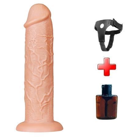 Belden Bağlamalı PenislerBelden Bağlamalı 28 cm Gerçekçi Testissiz Kalın Dildo PenisLilituShop