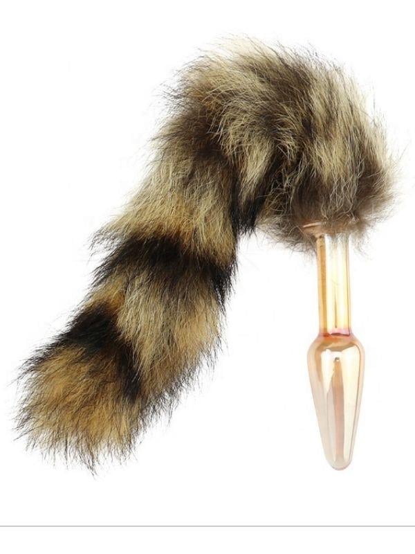 Anal ÜrünlerTilki Kuyruklu Cam Anal Plug 11cm çap 25mmElisium